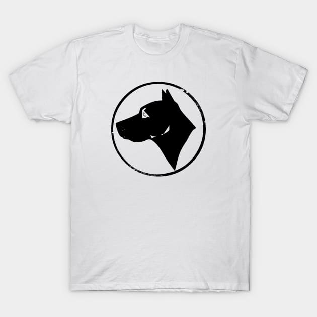 Dog Head in a Circle T-Shirt by PsychicCat